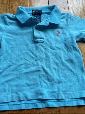 Polo by Ralph Lauren Toddler Turquoise Polo with Orange Pony